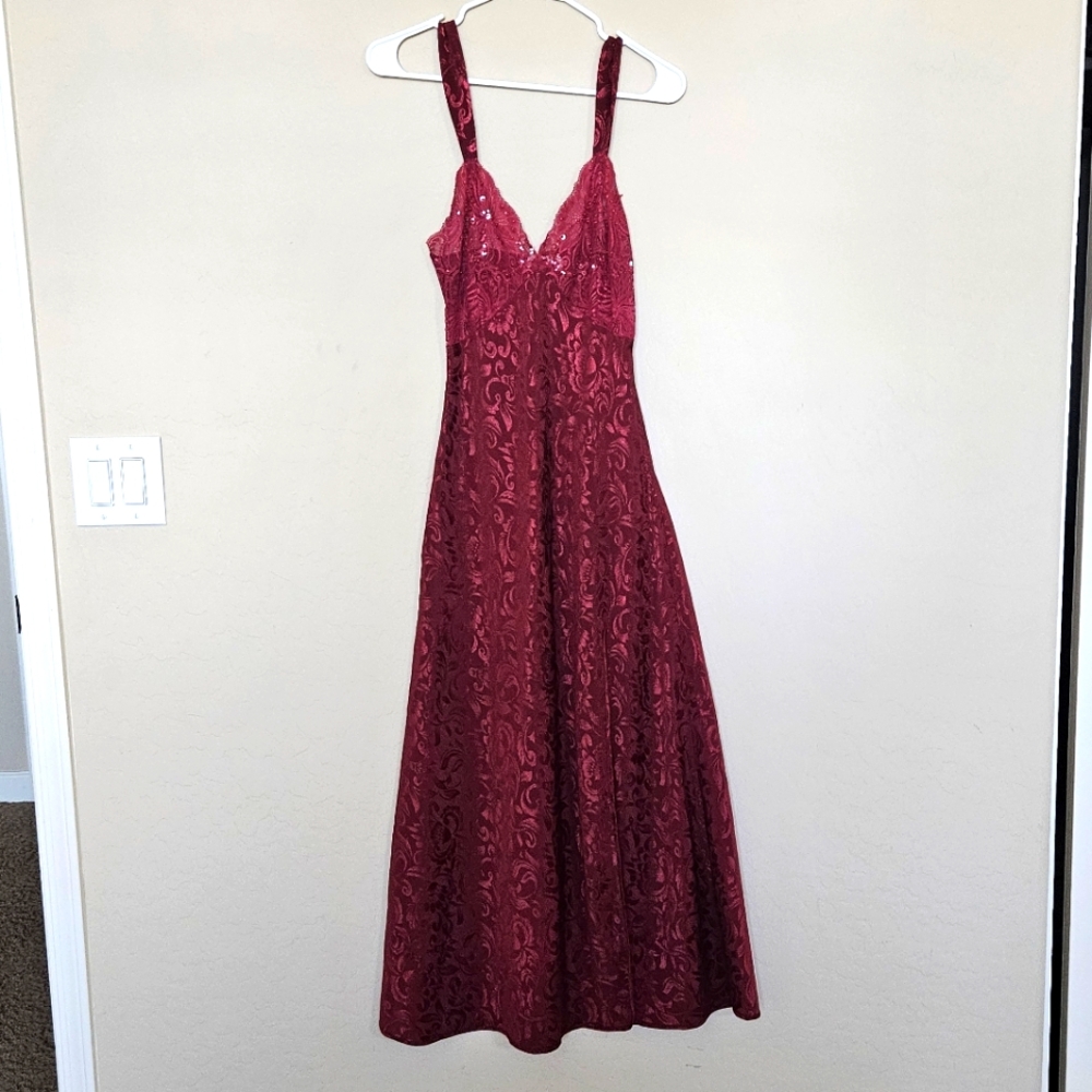 Elegant Burgundy Lace Dress Victoria Secret